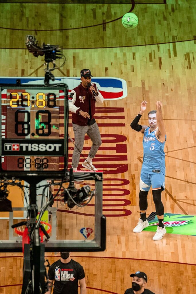 Luke Kennard during 2022 NBA All-Star Weekend in Cleveland (file photo)