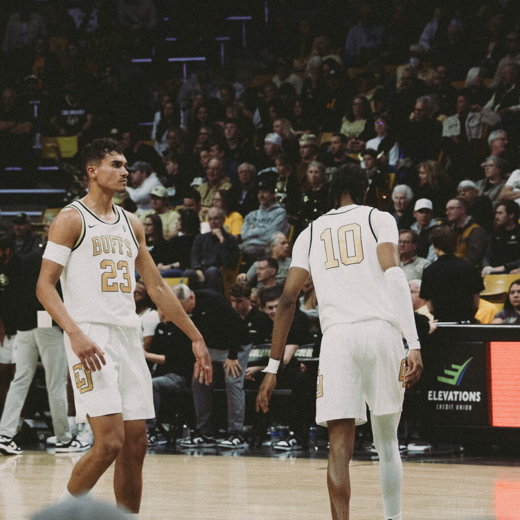 Tristan da Silva (23) of Colorado stands next to teammate Cody Williams (10) during a game