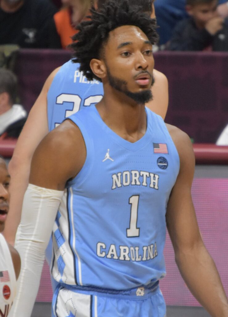 Leaky Black playing for North Carolina against Virginia Tech in January 2020.