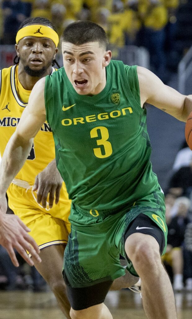 Payton Pritchard with Oregon in December 2019, file photo