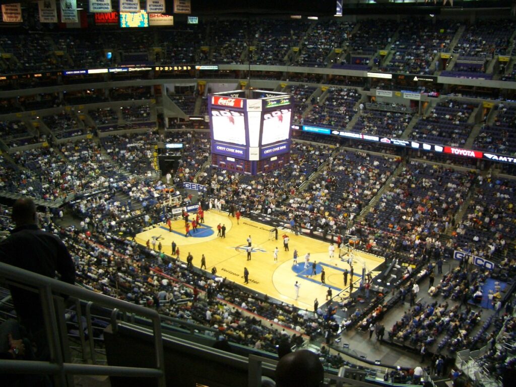 Archival interior view of the Washington Wizards arena under its former Verizon Center name