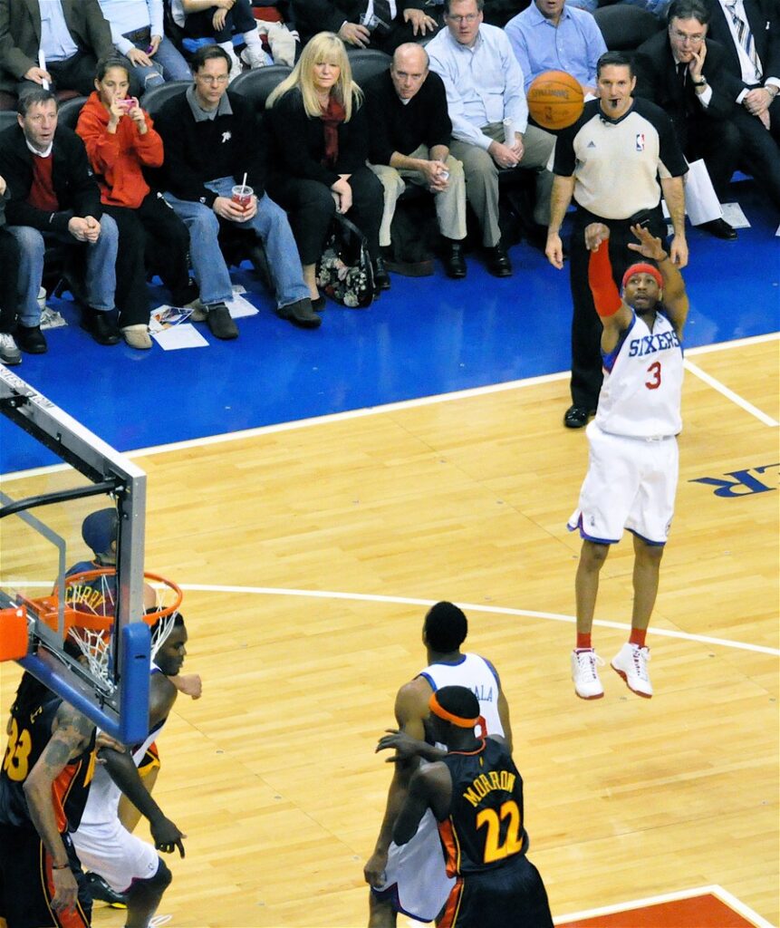 Allen Iverson of the Philadelphia 76ers rising for a jumper