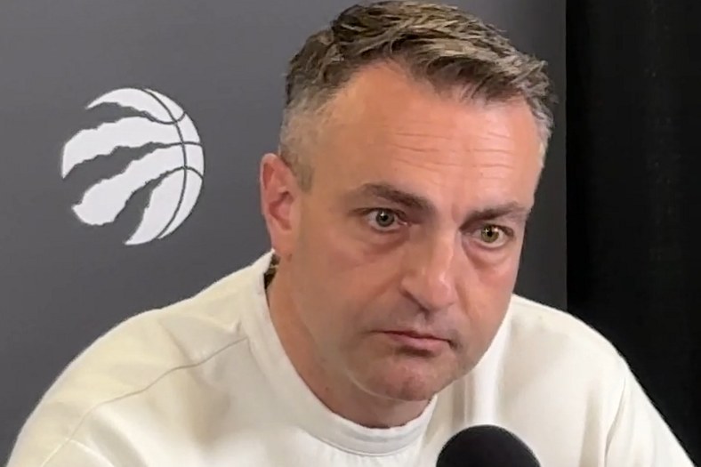 Darko Rajakovic at a Raptors press conference