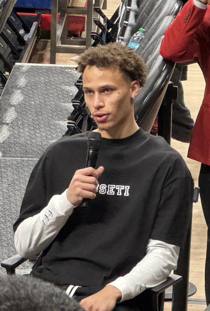 Dyson Daniels at an Atlanta Hawks event in January 2025