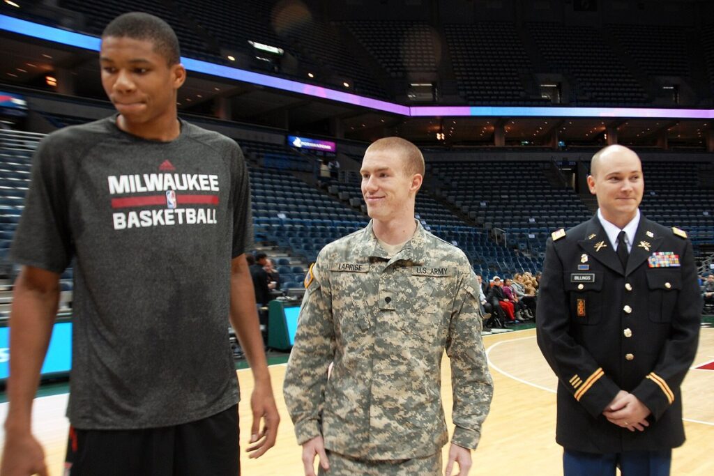 Milwaukee Bucks rookie Giannis Antetokounmpo on the court in Milwaukee in November 2013