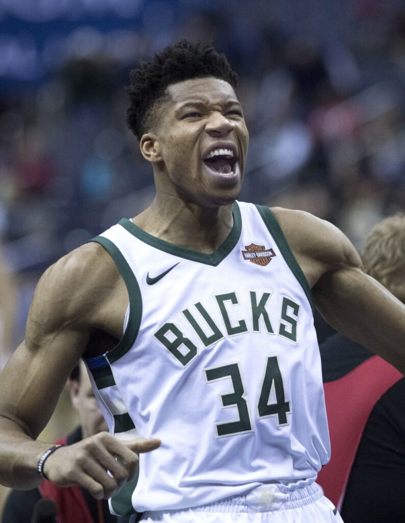 Giannis Antetokounmpo at the 2018 NBA playoffs