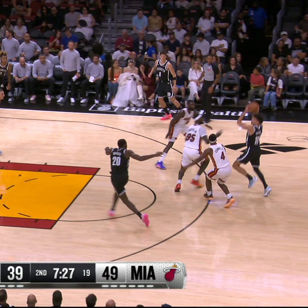 Giannis Antetokounmpo in action for the Miami Heat in preseason