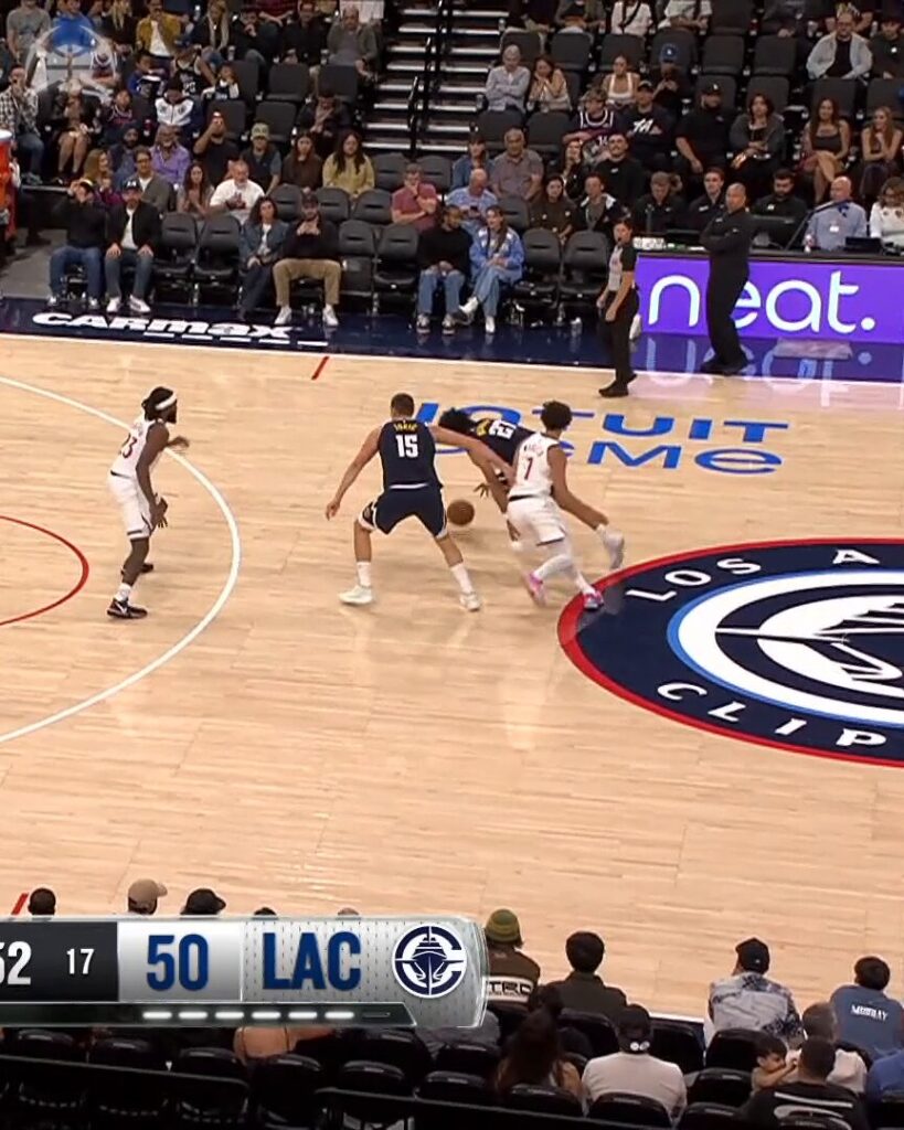 Aaron Gordon and Nikola Jokic with Denver at the Clippers in preseason