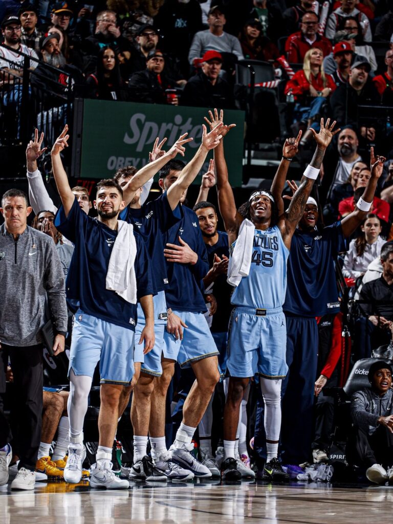 grizzlies 5 0 bench celebrates portland oct 29 2026