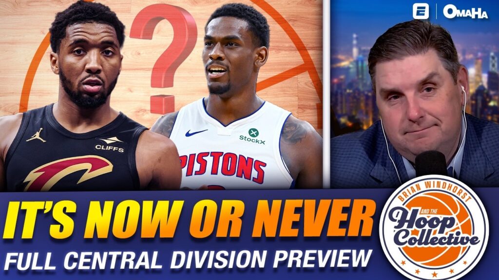 Brian Windhorst's Hoop Collective Central Division preview graphic with Donovan Mitchell and Jalen Duren