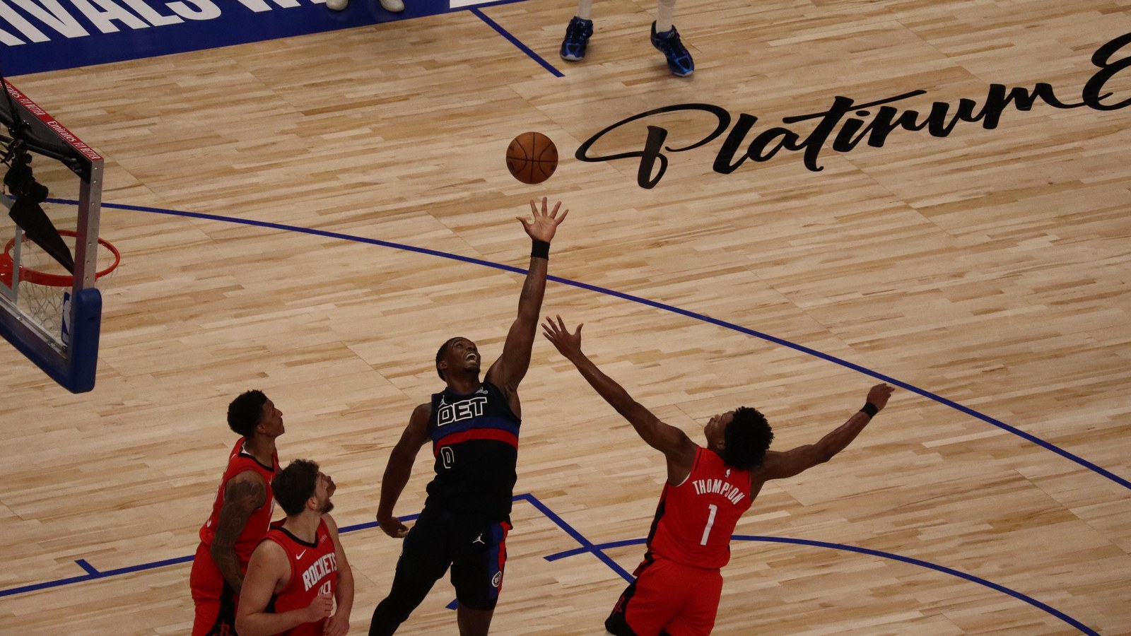 Jalen Duren goes up for a rebound