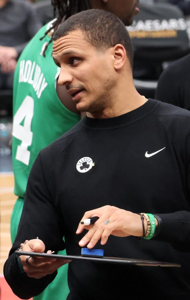 Boston Celtics head coach Joe Mazzulla on the sideline against the Washington Wizards in December 2024
