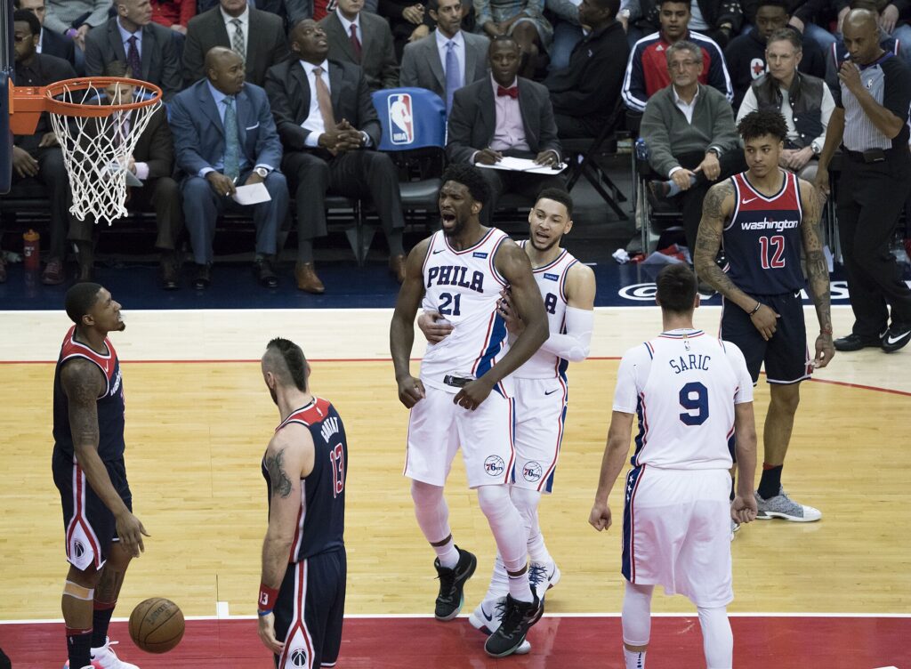 Joel Embiid in a 2018 file photo.