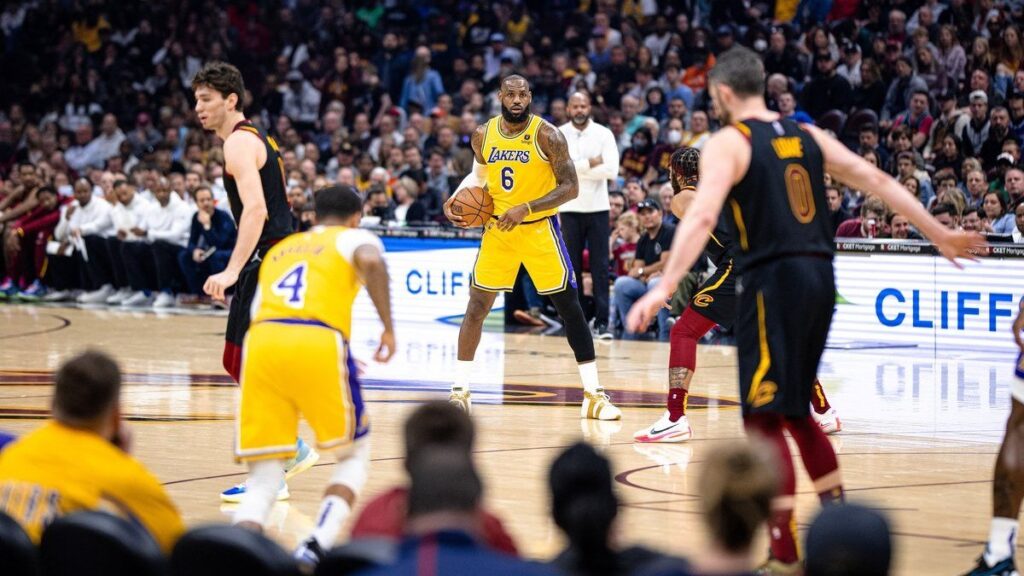 LeBron James with the Los Angeles Lakers