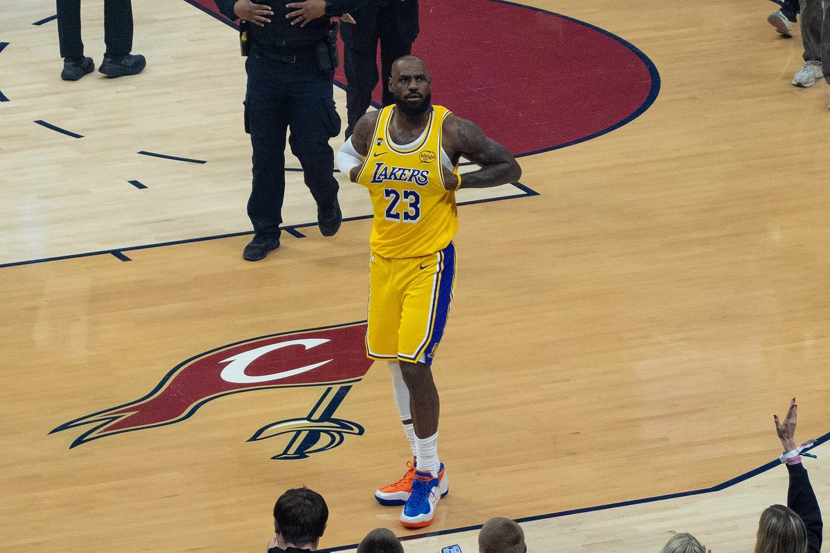 LeBron James with the Lakers at Cleveland, January 2026