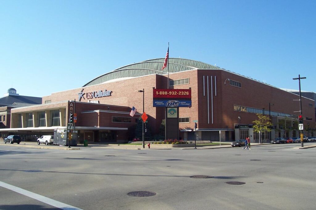 Exterior of the Milwaukee Arena, home of the Bucks' first NBA game in 1968