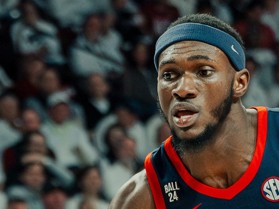 Moussa Cissé in an Ole Miss uniform during a 2024 college basketball game (file photo)
