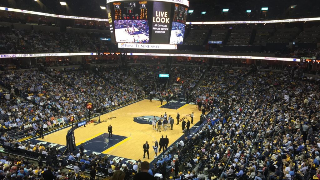FedExForum interior during a Memphis Grizzlies home game
