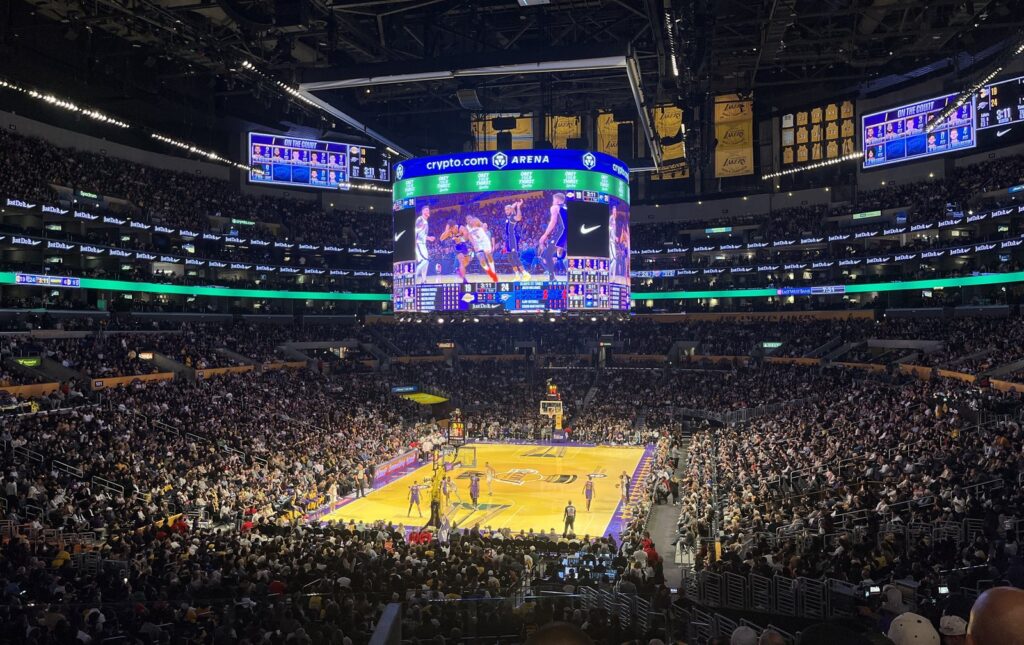Interior of Crypto.com Arena in Los Angeles during an event