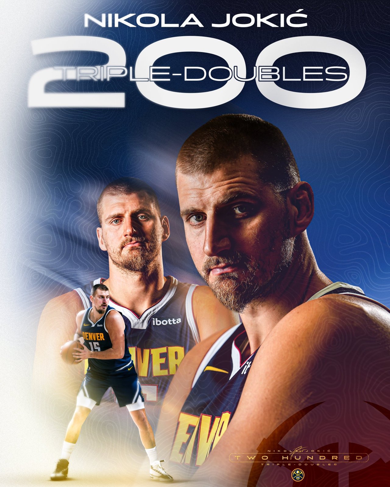 Nikola Jokic 200 triple-doubles graphic