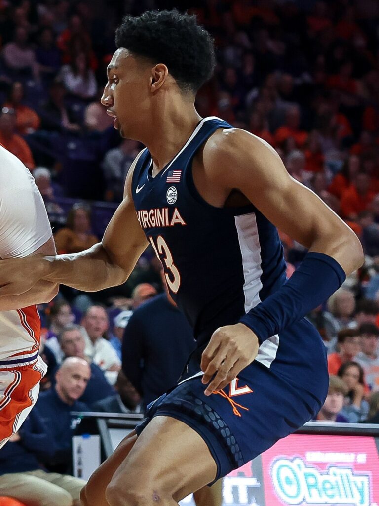 Ryan Dunn with Virginia at Clemson, February 2024