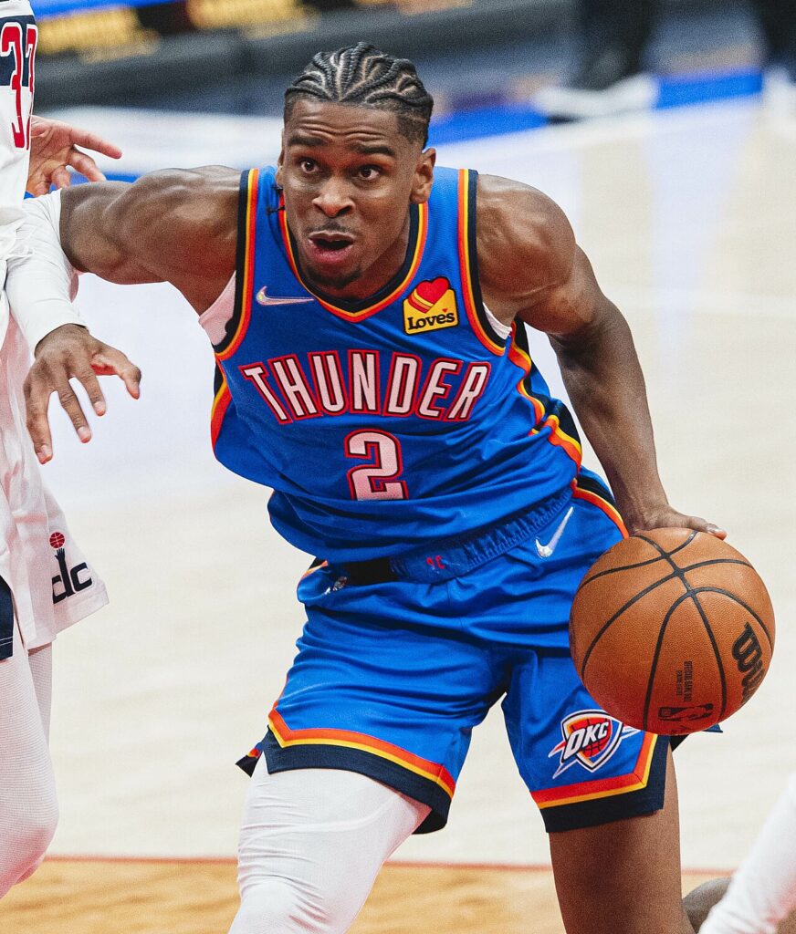 File photo: Shai Gilgeous-Alexander with Oklahoma City against Washington in January 2022. All-Pro Reels · CC BY-SA 2.0. Resized.