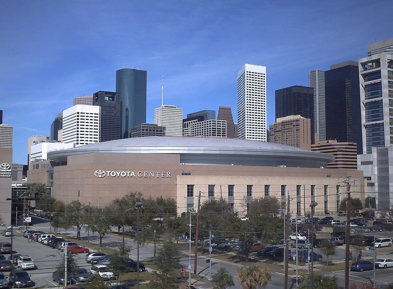 Archival January 2009 exterior of Toyota Center, the Houston Rockets' home arena; Rafael Castro is not pictured