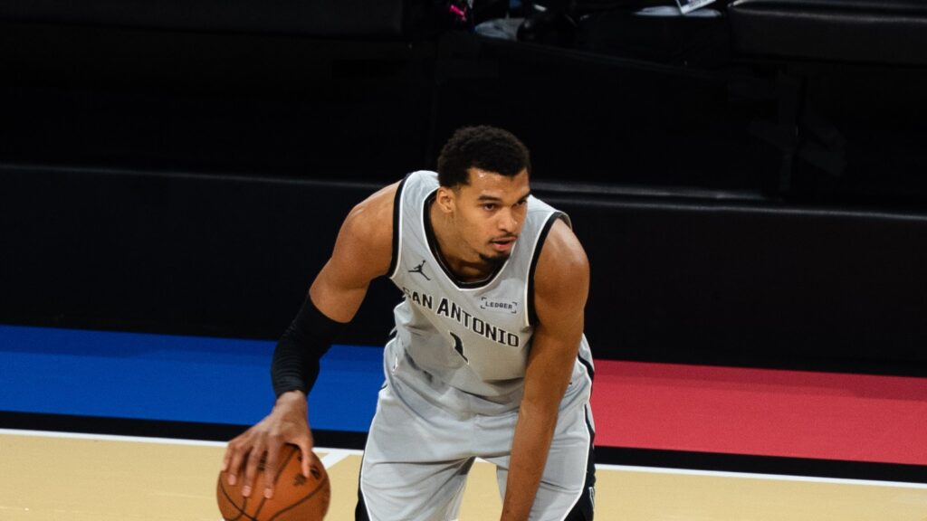 Victor Wembanyama of the San Antonio Spurs at the 2025 NBA Cup in Las Vegas