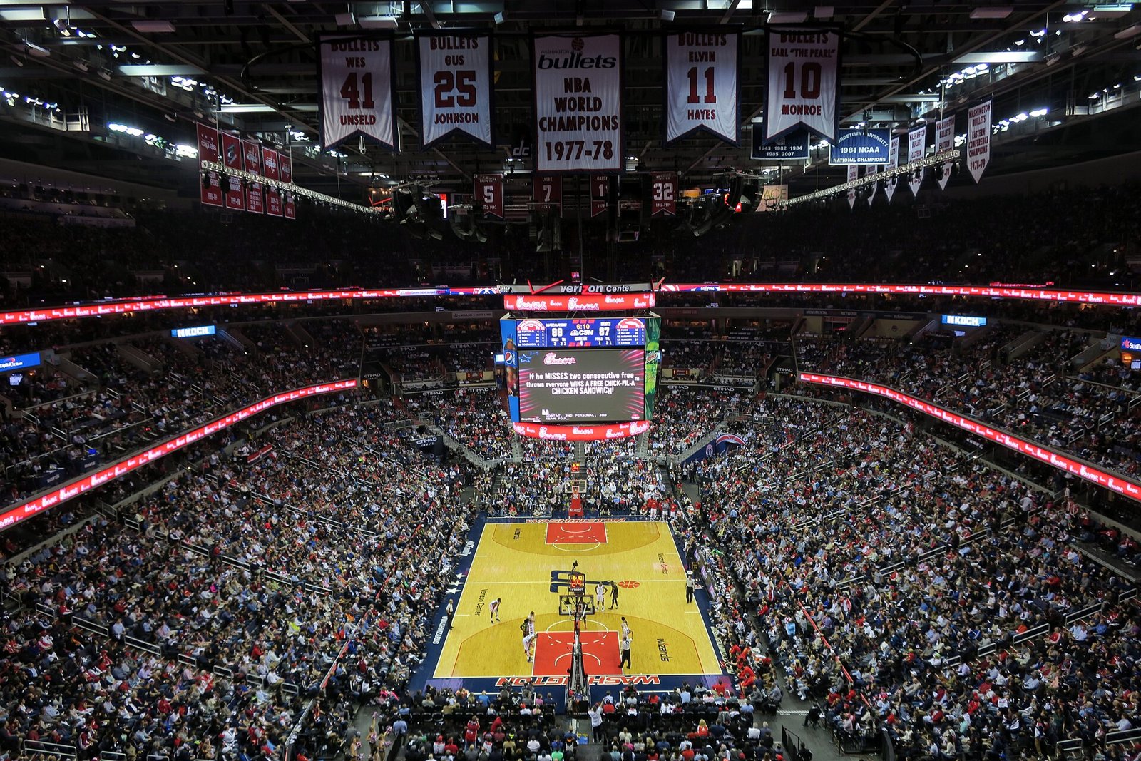 Capital One Arena during a Wizards game